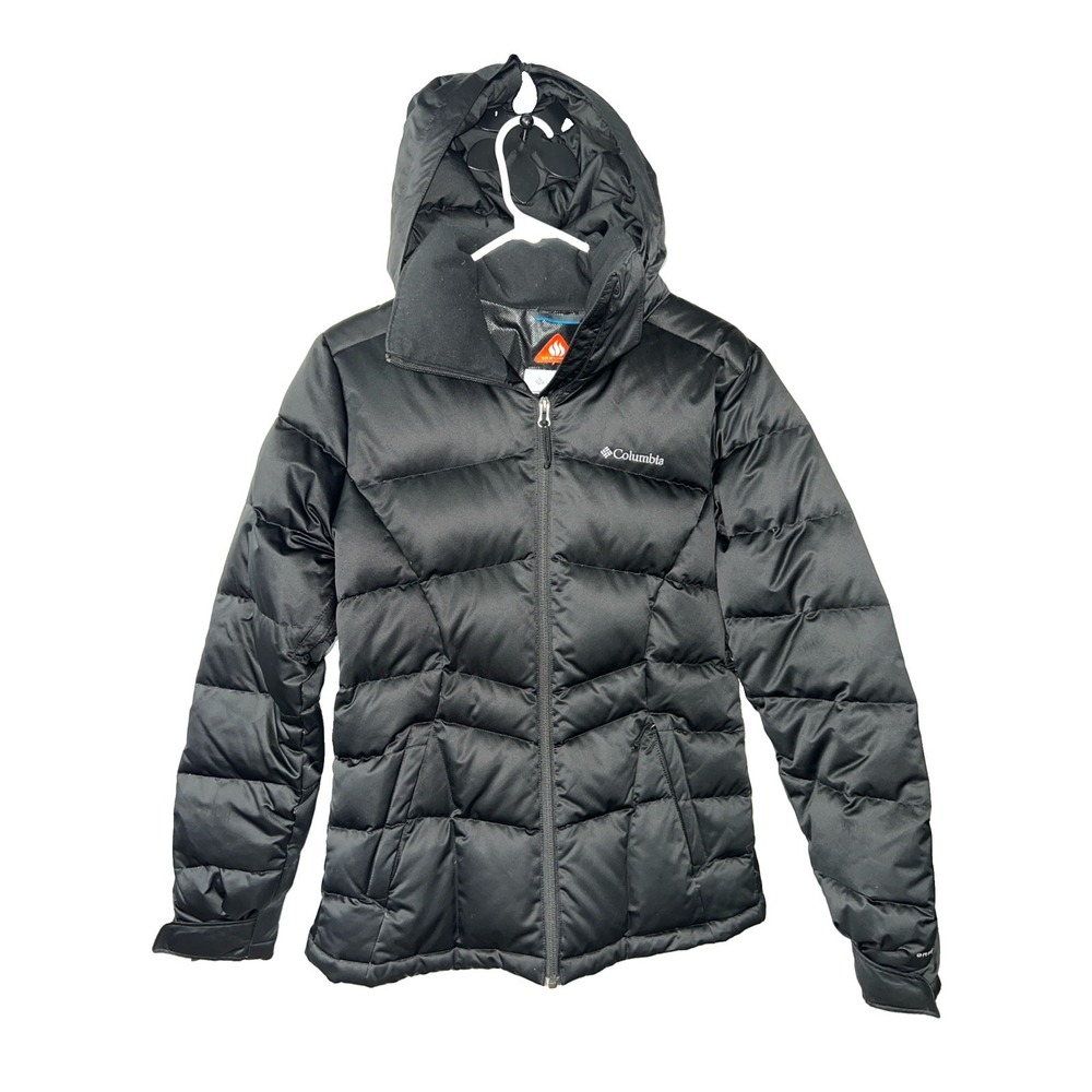 Columbia Down Jacket Women's Size Small Black Omni-Heat Winter Coat